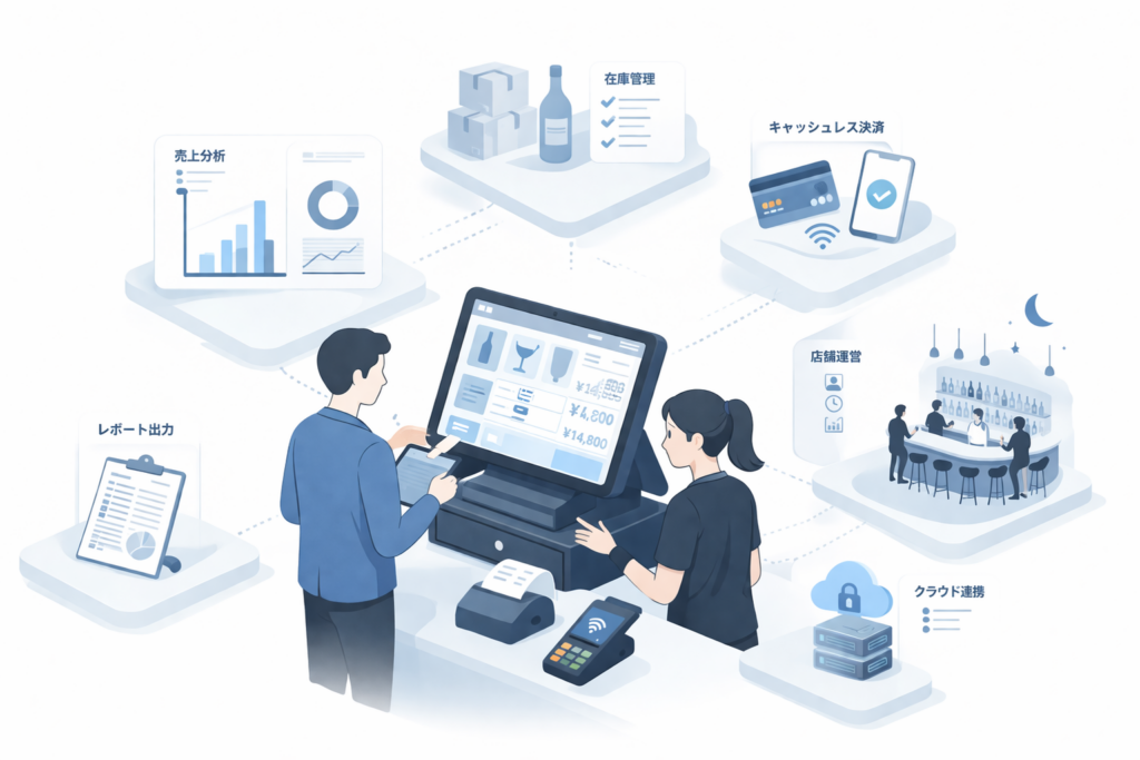POSシステムの仕組みをイメージした画像